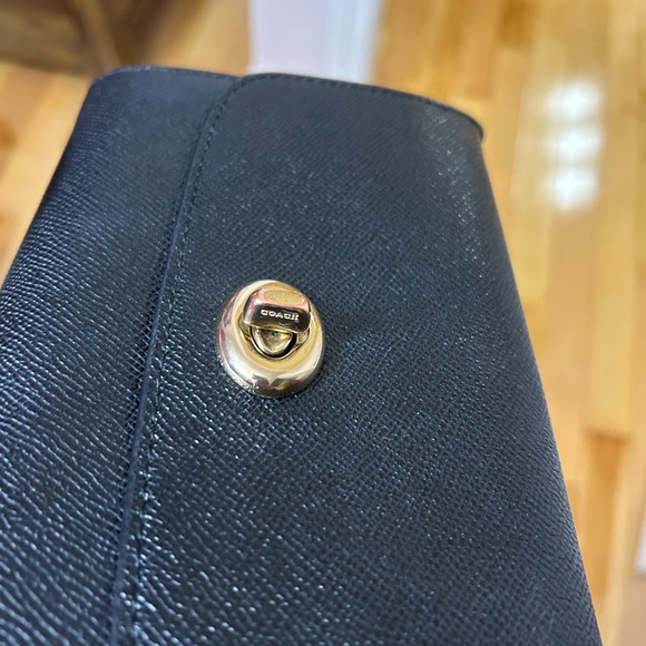 Black Wristlet Clutch with Gold Accent - Picture 8 of 10